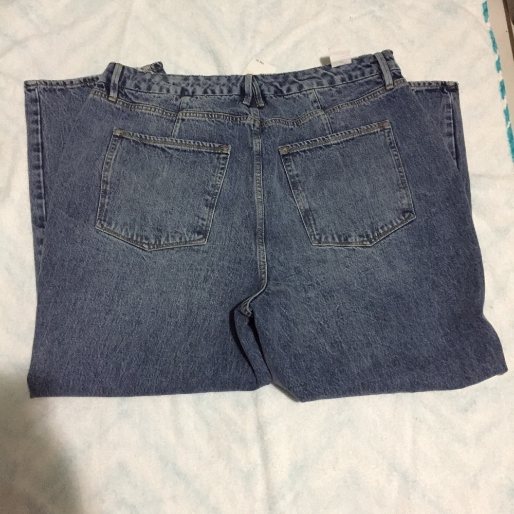 Good American Good 90s Duster Tapered High Rise Jeans in Blue950 Size 16 - Picture 6 of 6
